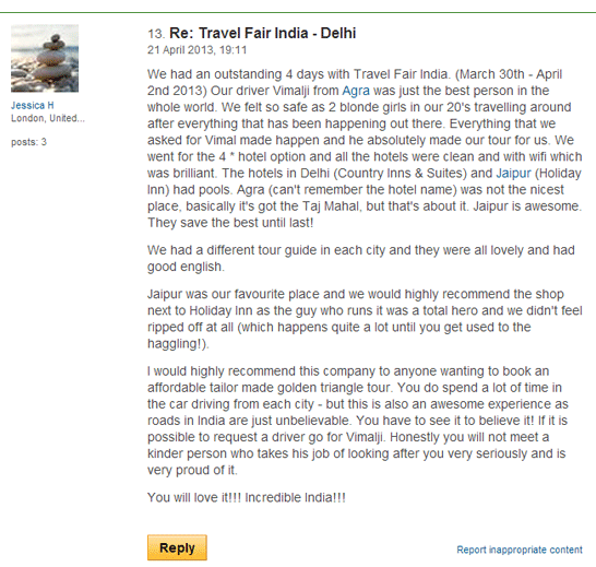  Golden Triangle Tours tripadvisor reviews